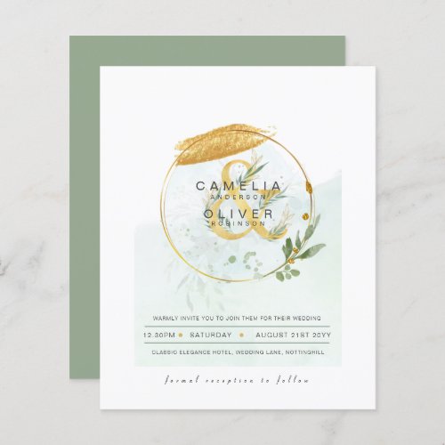 BUDGET Eucalyptus Greenery Gold Wedding QR CODE IN