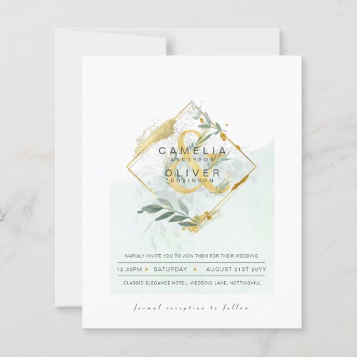 BUDGET Eucalyptus Greenery Gold Wedding QR CODE IN