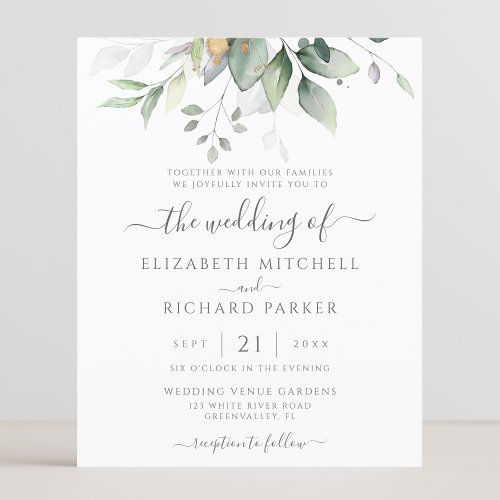 Budget Eucalyptus Greenery Leaves Elegant Wedding