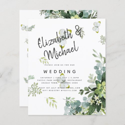 BUDGET Eucalyptus Greenery Leaves Emerald Wedding