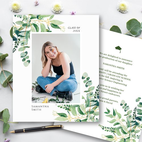 BUDGET Eucalyptus Greenery Photo GRAD Announcement