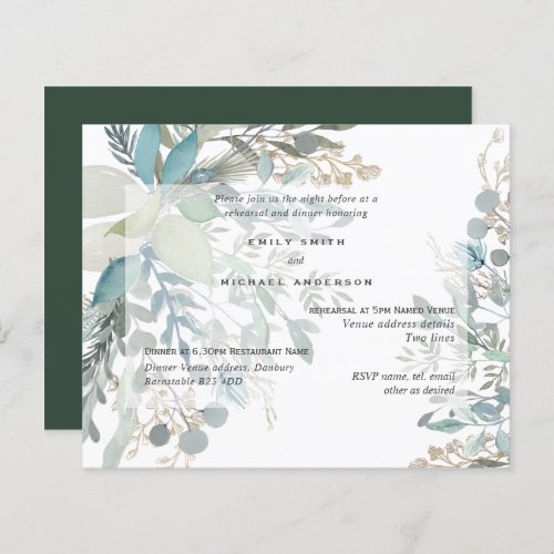 BUDGET Eucalyptus Greenery Rehearsal Dinner Invite