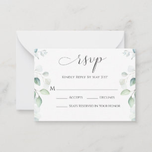 Budget Eucalyptus Greenery RSVP Card