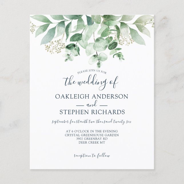 Budget Eucalyptus Greenery Wedding (Front)