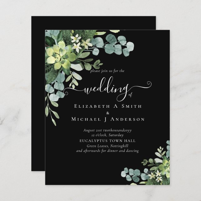 BUDGET  Eucalyptus greenery Wedding (Front/Back)
