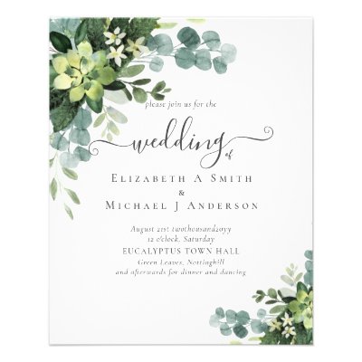 BUDGET  Eucalyptus Greenery Wedding Flyer