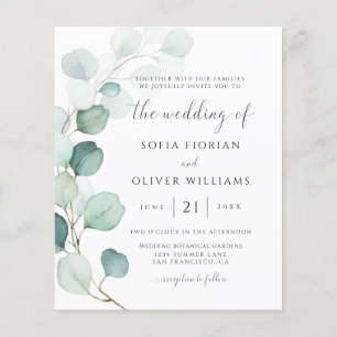 Budget Eucalyptus Greenery Wedding Invitation