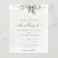 Budget Eucalyptus Greenery Wedding Invitation