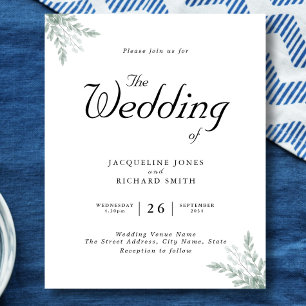 Budget Eucalyptus Greenery Wedding Invitation Flyer
