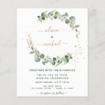 Budget Eucalyptus Greenery Wedding Invitations<br><div class="desc">Budget Eucalyptus Greenery Succulent Botanical Watercolor Spring Emerald Green Wedding Invitations on White background - includes beautiful and elegant script typography with modern botanical leaves and greenery for the special Wedding day celebration.</div>