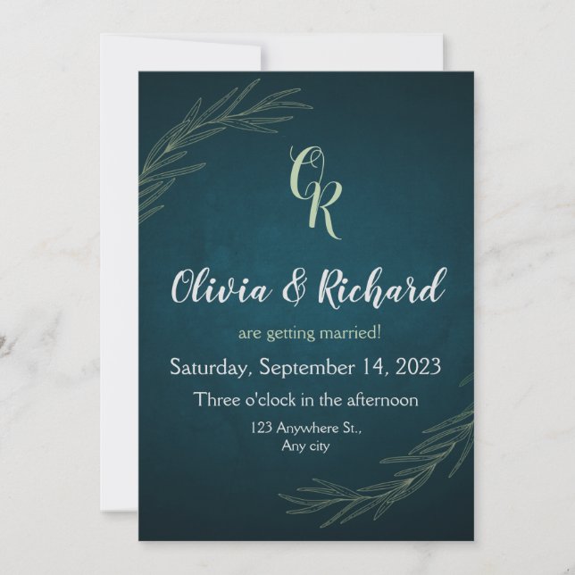 Budget Eucalyptus Greenery Wedding Invitations (Front)