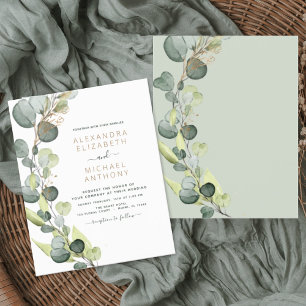 Budget Eucalyptus Greenery Wedding Invitations