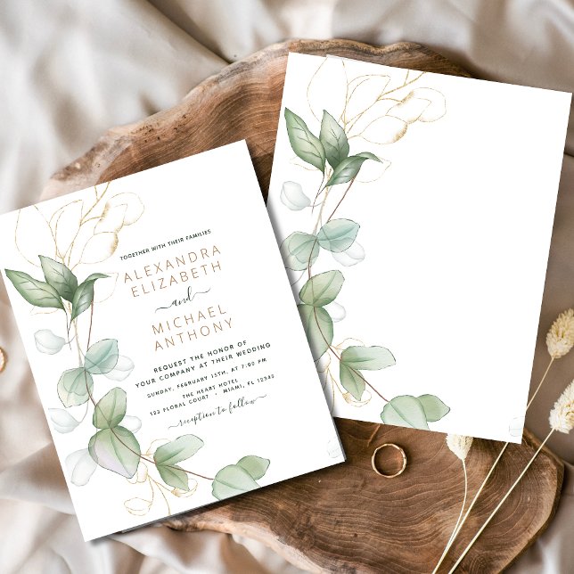 Budget Eucalyptus Greenery Wedding Invitations (Creator Uploaded)