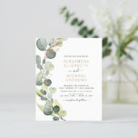 Budget Eucalyptus Greenery Wedding Invitations<br><div class="desc">Budget Eucalyptus Greenery Succulent Botanical Watercolor Emerald Green Spring Wedding Invitations on White background - includes beautiful and elegant script typography with modern botanical leaves and greenery for the special Wedding day celebration.</div>