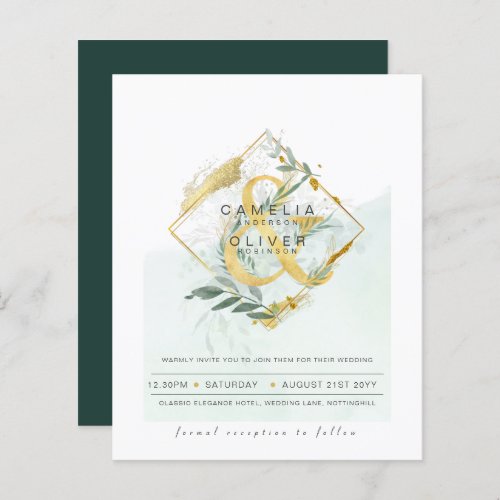 Budget Eucalyptus Greenery Wedding QR CODE Invite