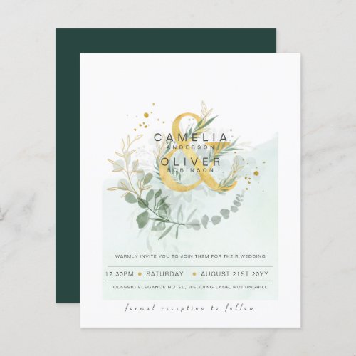 Budget Eucalyptus Greenery Wedding QR CODE Invite