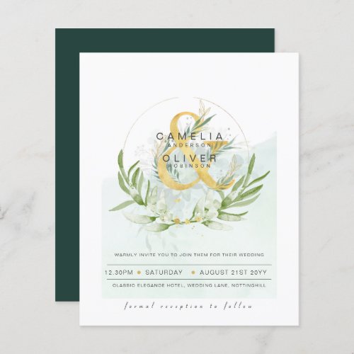 Budget Eucalyptus Greenery Wedding QR CODE Invite