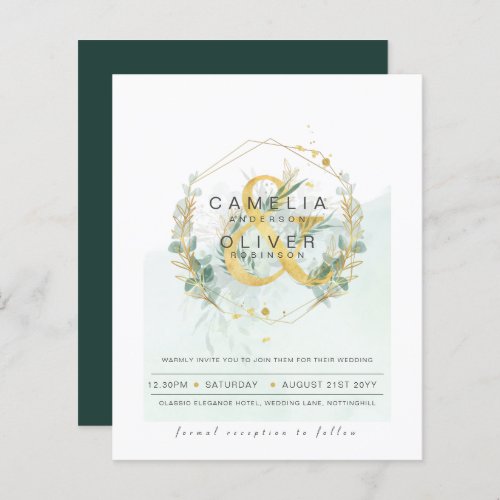 Budget Eucalyptus Greenery Wedding QR CODE Invite