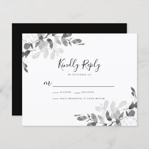 BUDGET Eucalyptus Greenery Wedding RSVP Card