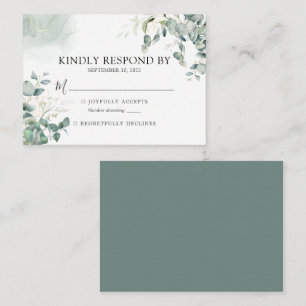 BUDGET Eucalyptus Greenery Wedding RSVP Card