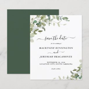 Budget Eucalyptus Greenery Wedding Save the Date