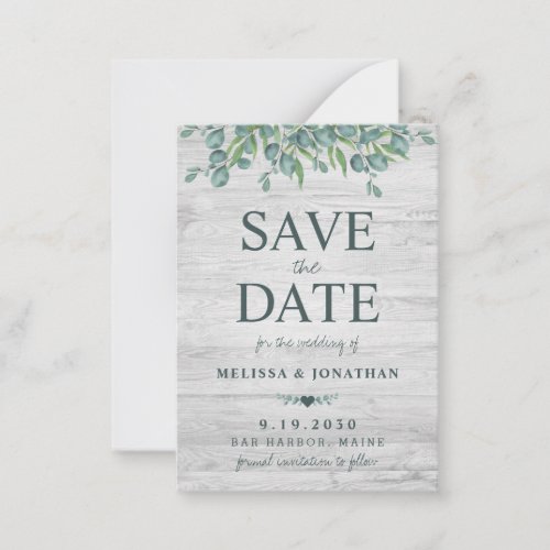 Budget Eucalyptus Greenery Wedding Save The Date Note Card