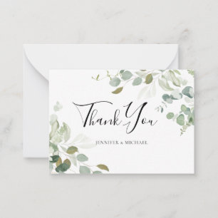 BUDGET Eucalyptus Greenery Wedding Thank You Note