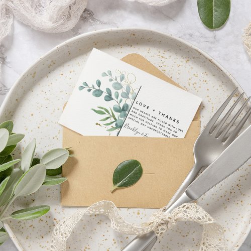 BUDGET Eucalyptus Greenery Wedding Thank You Note