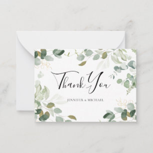 BUDGET Eucalyptus Greenery Wedding Thank You Note  Card