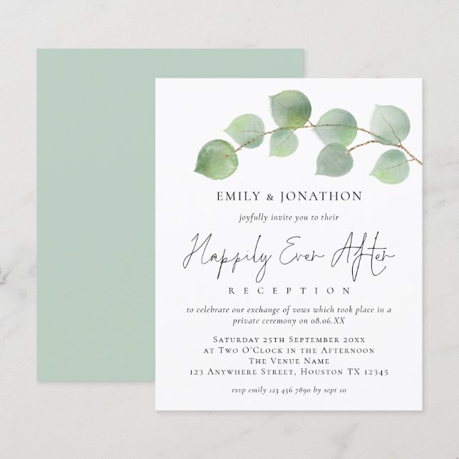 BUDGET Eucalyptus Happily Ever After Wedding Party (Front/Back)