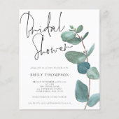 Budget Eucalyptus Leaf Bridal Shower Invitation (Front)