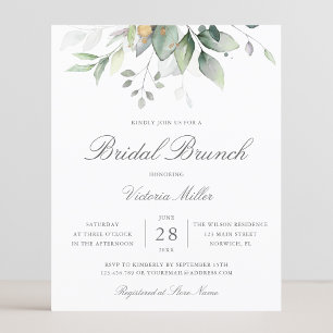Budget Eucalyptus Leaves Bridal Brunch 