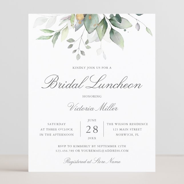 Budget Eucalyptus Leaves Bridal Luncheon (Creator Uploaded)