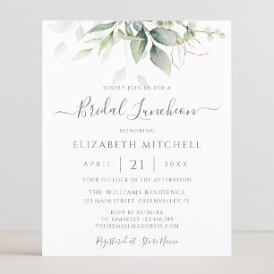 Budget Eucalyptus Leaves Bridal Luncheon