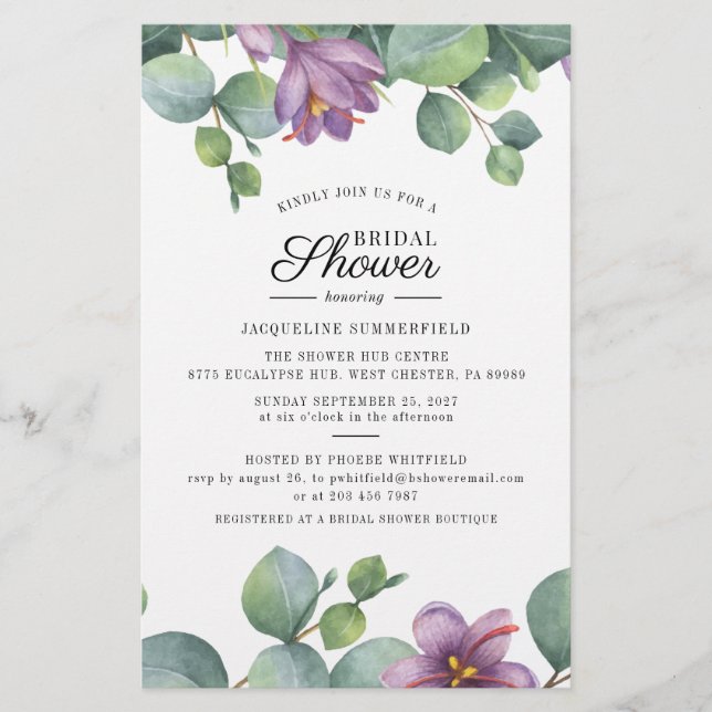 Budget Eucalyptus Leaves Greenery Bridal Shower (Front)