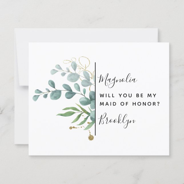 BUDGET Eucalyptus Maid of Honor Proposal (Front)