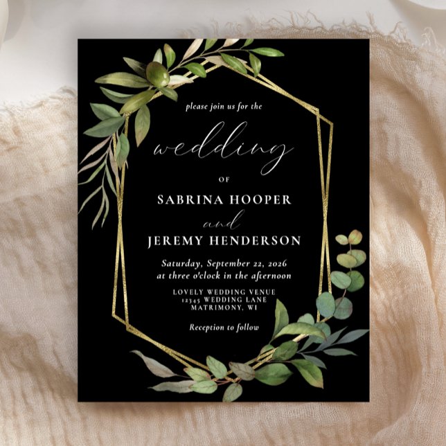 Budget Eucalyptus Olive Greenery Black Wedding (Creator Uploaded)