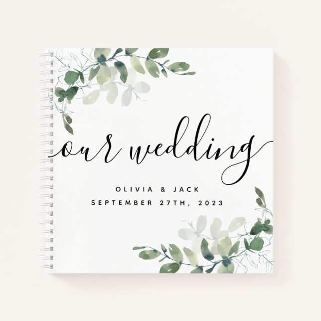 Budget Eucalyptus Our Wedding Guest Book (Front)