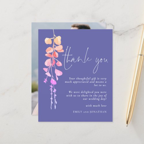 Budget Eucalyptus Periwinkle Photo Thank You