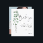 Budget Eucalyptus Photo 60th birthday Thank You<br><div class="desc">A value for money BUDGET alternative on a smaller size 4.5 x 5.6” semi-gloss 110lbs weight, which is of similar thickness to a postcard (however is not suitable to use as a postcard.). PLEASE NOTE there is ONE invite per sheet. Budget Eucalyptus Photo 60th Sixtieth Birthday Thank You. Modern minimalist...</div>