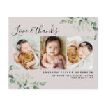 Budget Eucalyptus Photo Baby Thank You Card Budget Eucalyptus Photo Baby Thank You Card