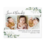 Budget Eucalyptus Photo Baby Thank You Card Budget Eucalyptus Photo Baby Thank You Card