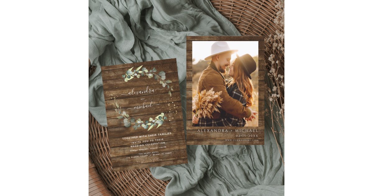 Rustic Event Flyer Budget Eucalyptus Photo Rustic Country Wedding Flyer | Zazzle