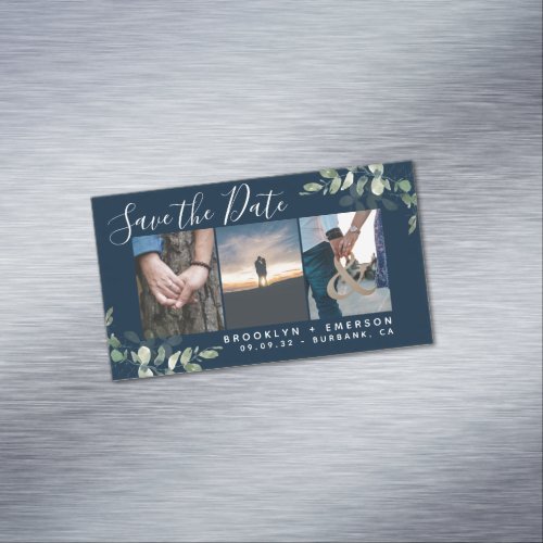 Budget Eucalyptus Photo Save the Date  Business Card Magnet
