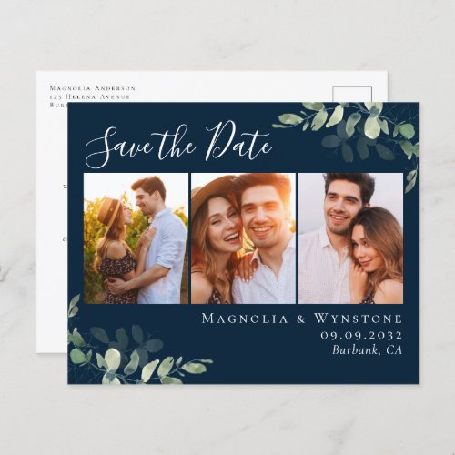 Budget Eucalyptus Photo Save the Date Postcard