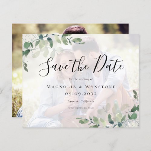 BUDGET Eucalyptus Photo Wedding Save The Date