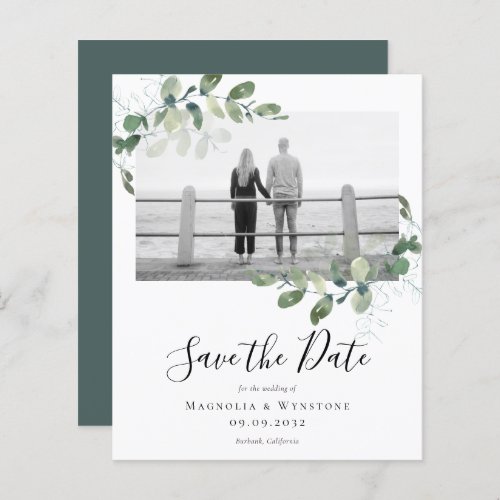 BUDGET Eucalyptus Photo Wedding Save The Date