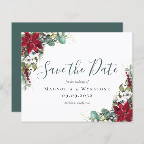 BUDGET Eucalyptus Poinsettia Save The Date