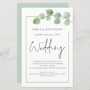 BUDGET Eucalyptus QR Code Wedding Invitation