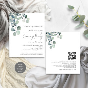 Budget Eucalyptus QR Wedding Evening Invite